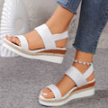 Violet | Stylish Cross Strap White Platform Sandals