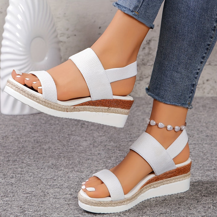 Violet | Stylish Cross Strap White Platform Sandals