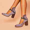 Celina | Elegant block heel pumps with a strap