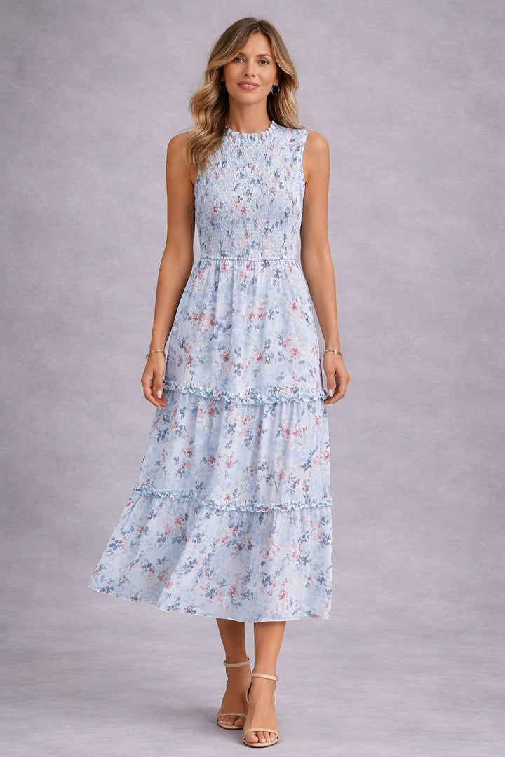 Clara | Floral Cocktail Midi Dress