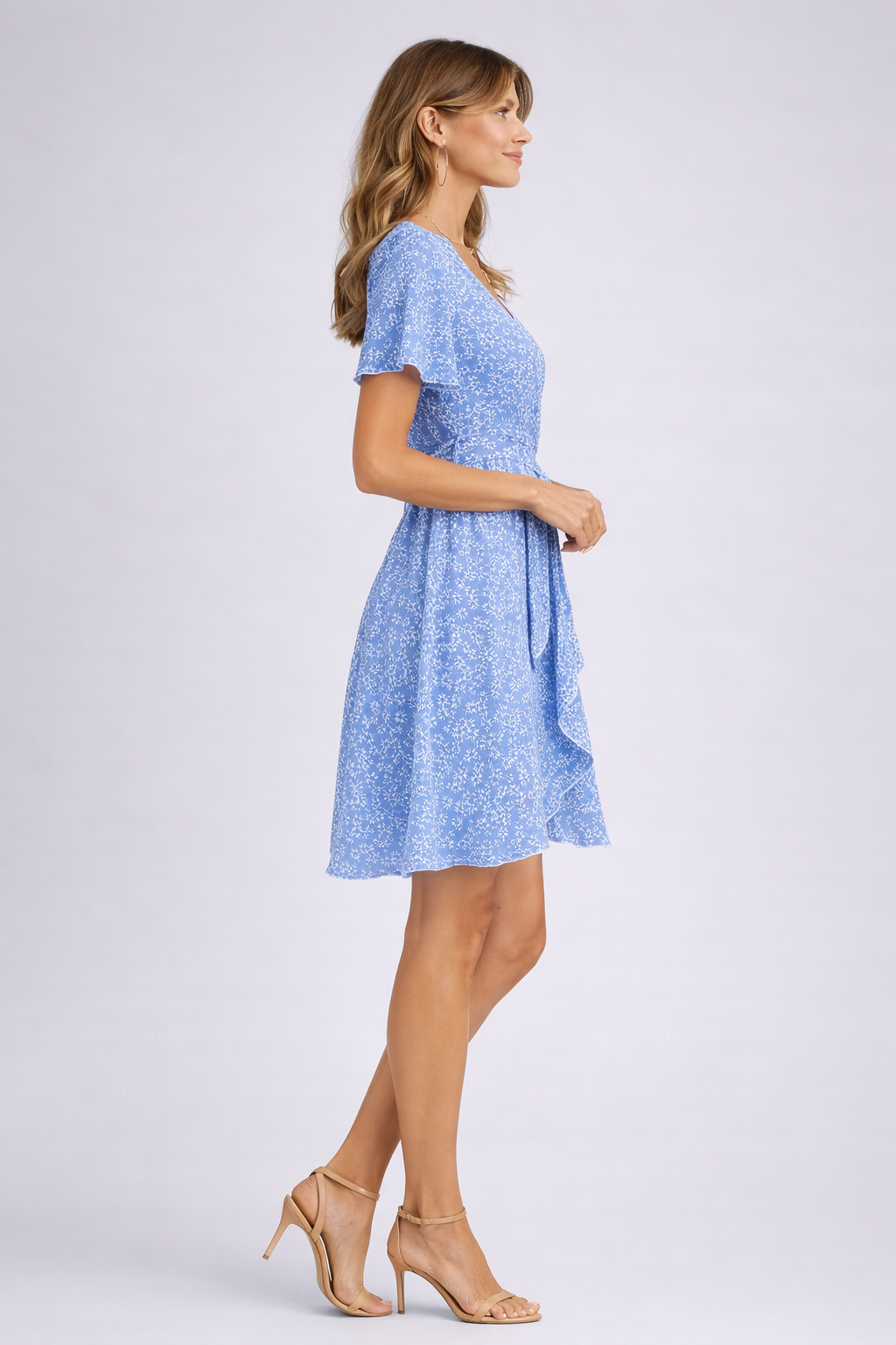 Lily | Blue Floral Wrap Dress
