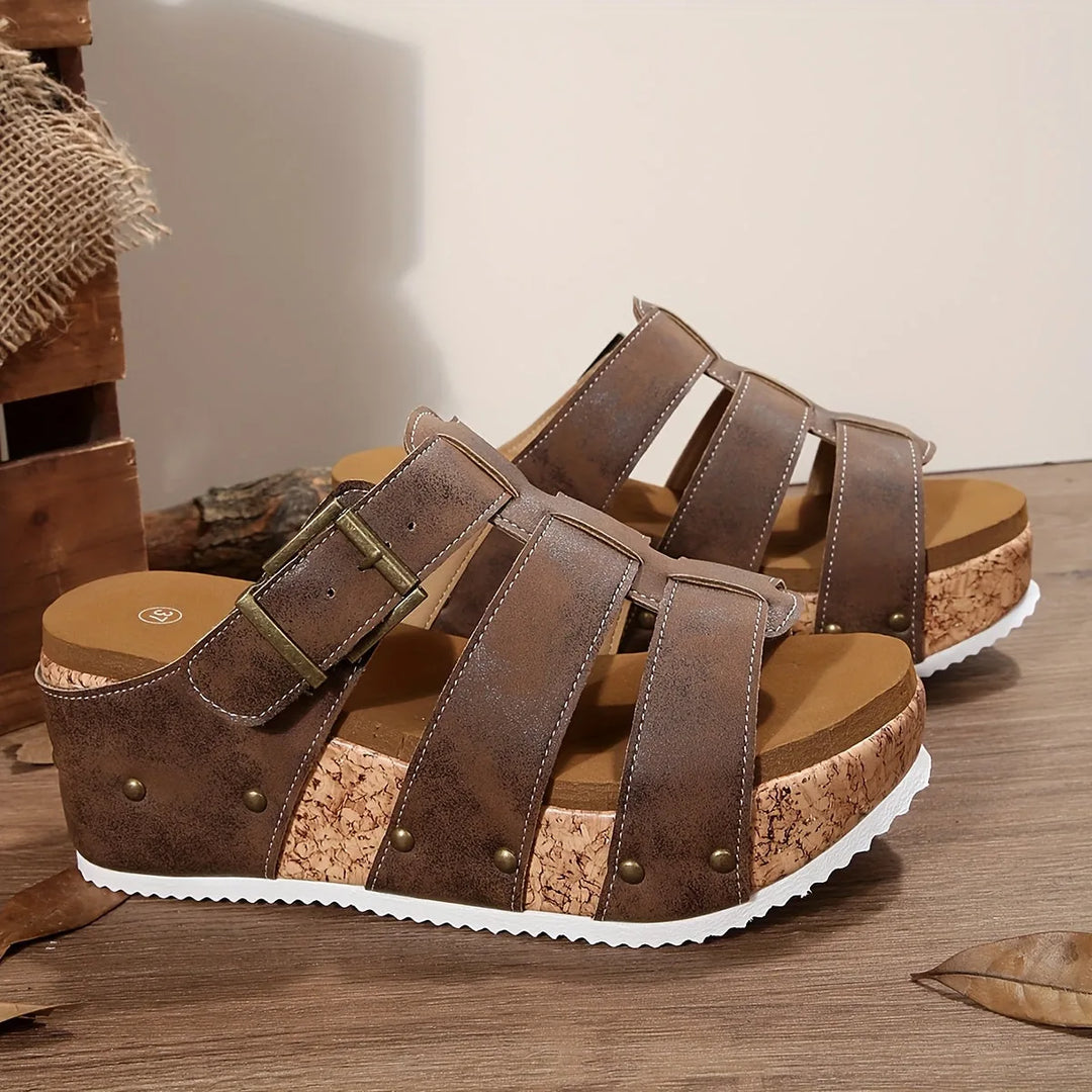 Zoe | Stylish Buckle Strap Platform Wedge Sandals