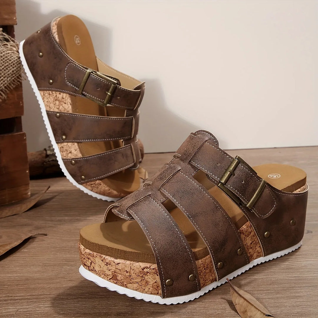 Zoe | Stylish Buckle Strap Platform Wedge Sandals