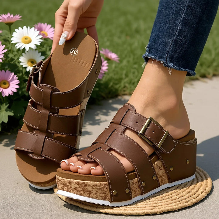 Zoe | Stylish Buckle Strap Platform Wedge Sandals