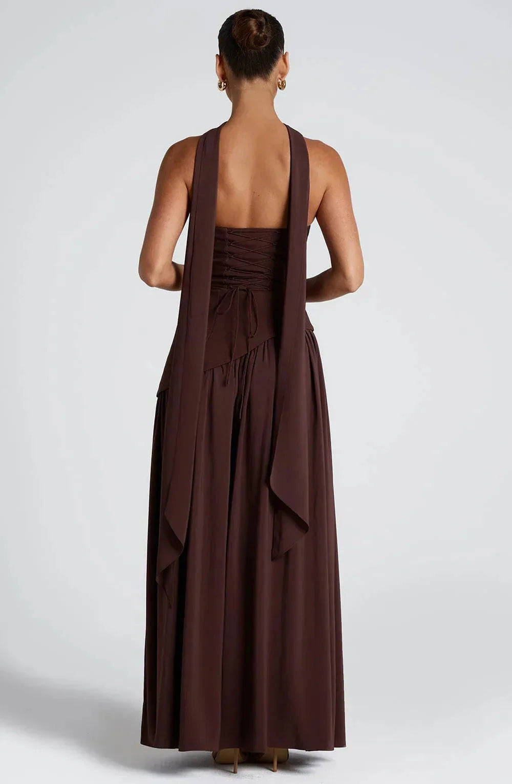 Eloise | Elegant Bustier Dress with Lace-Up Back and High Slit