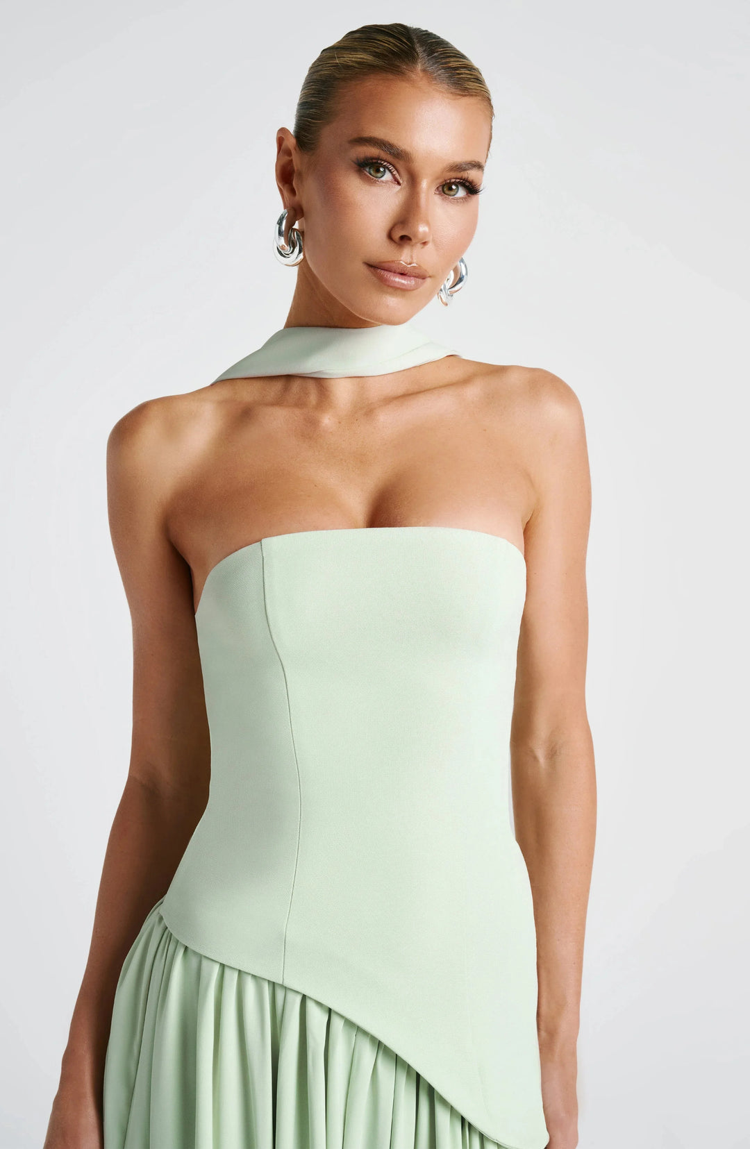 Eloise | Elegant Bustier Dress with Lace-Up Back and High Slit