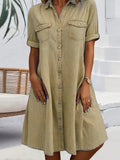 Amelia | Classic Button-Front Collar Shirt Dress