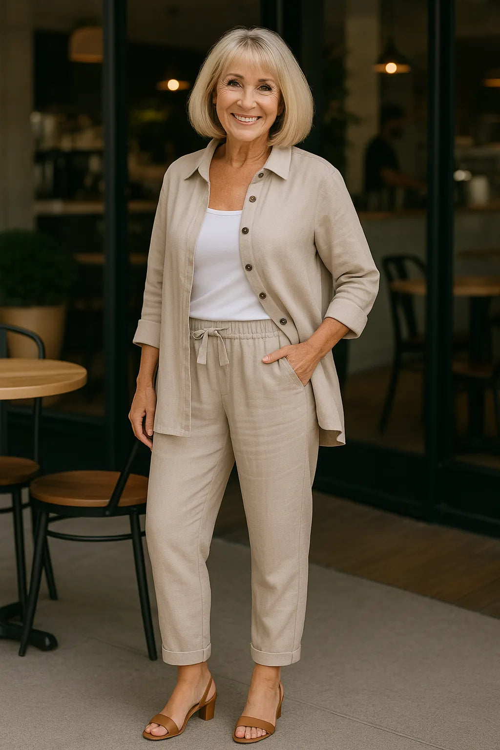 Freya | Stylish Summer Co-Ord Set with Button-Front Top