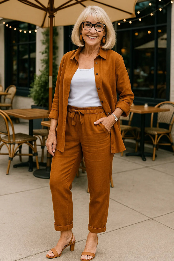 Freya | Stylish Summer Co-Ord Set with Button-Front Top