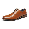 Men's Cap-Toe Oxford Dress Shoes — Hudson Brown Classic Lace-Up
