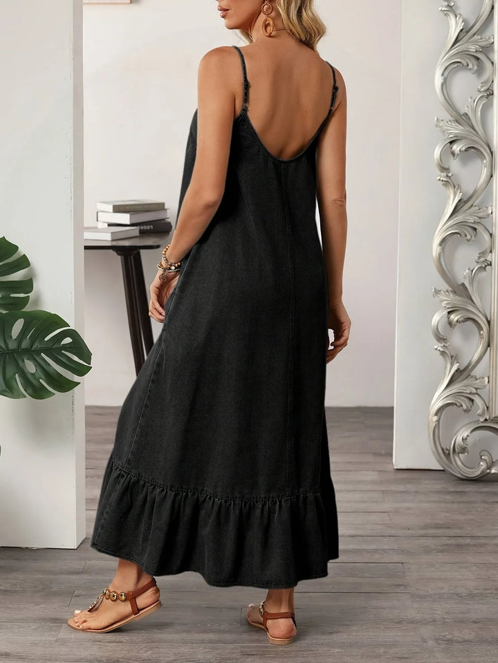 Aria | Casual Spaghetti Strap Tiered Midaxi Dress