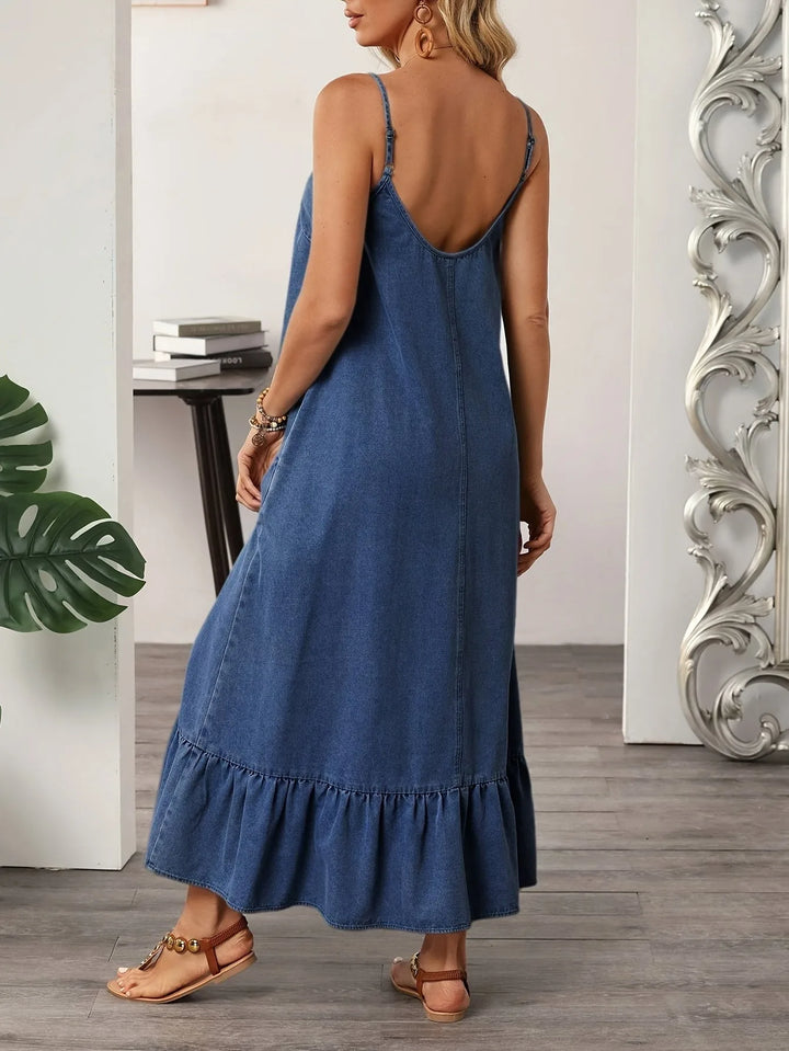 Aria | Casual Spaghetti Strap Tiered Midaxi Dress