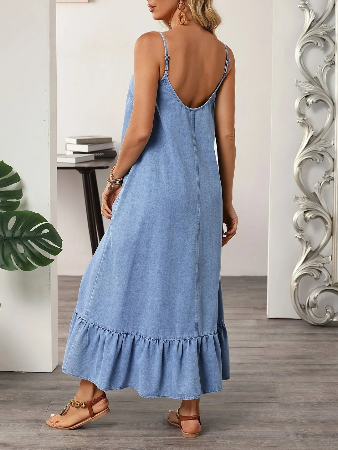 Aria | Casual Spaghetti Strap Tiered Midaxi Dress