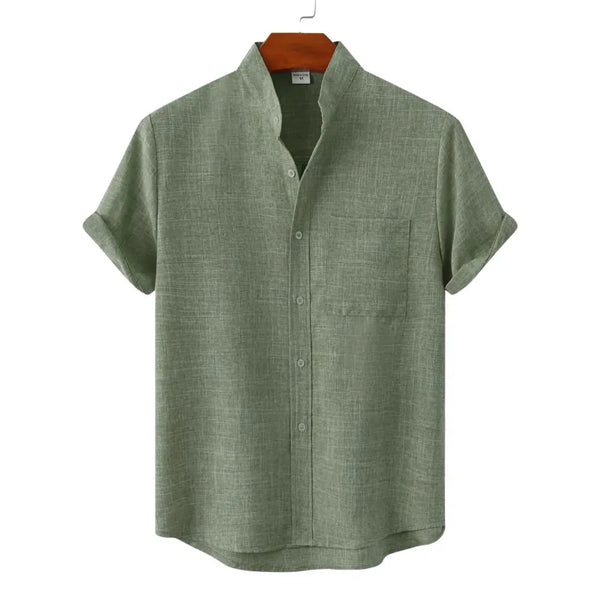 Steven | Classic Short Sleeve Linen Button-Up Shirt