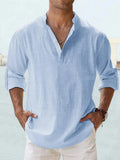 Yates | Classic V-Neck Linen Shirt
