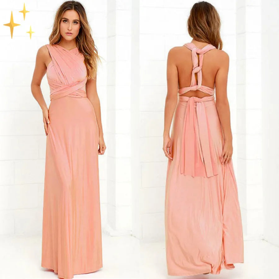 Evelyn | Elegant Cross-Back Halter Green Wedding Guest Dress