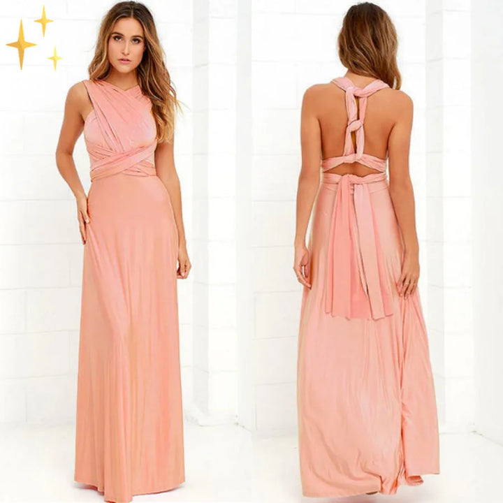 Evelyn | Elegant Cross-Back Halter Green Wedding Guest Dress