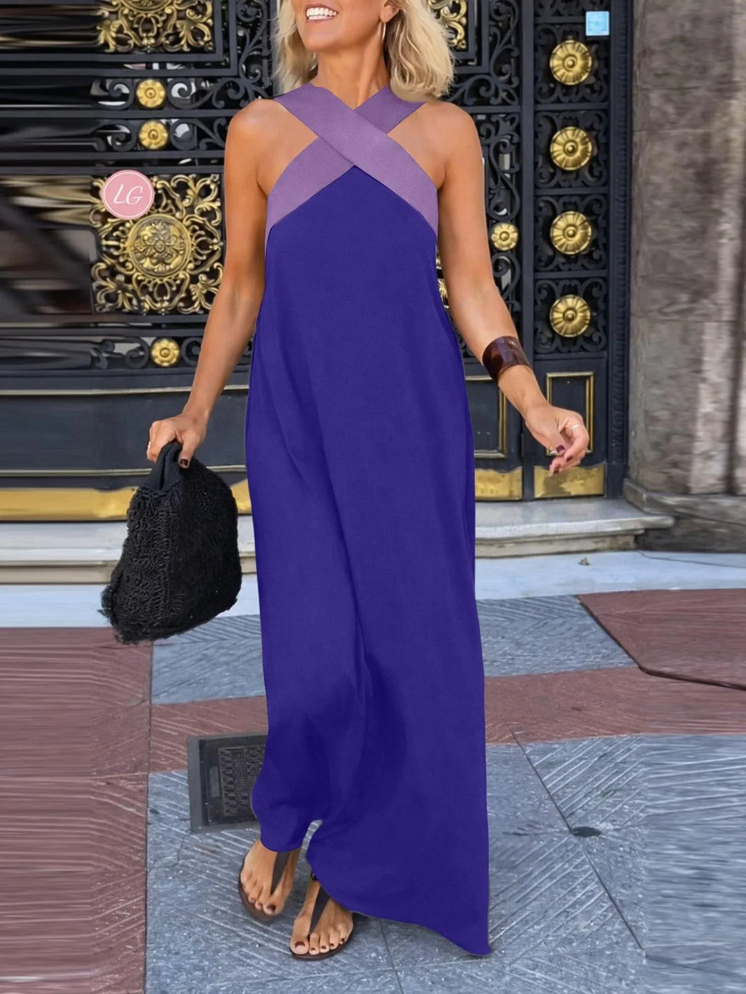 Zoe | Chic Cross-Strap Backless Halter Neck Dress