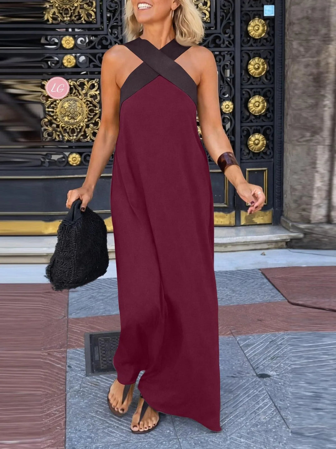 Zoe | Chic Cross-Strap Backless Halter Neck Dress