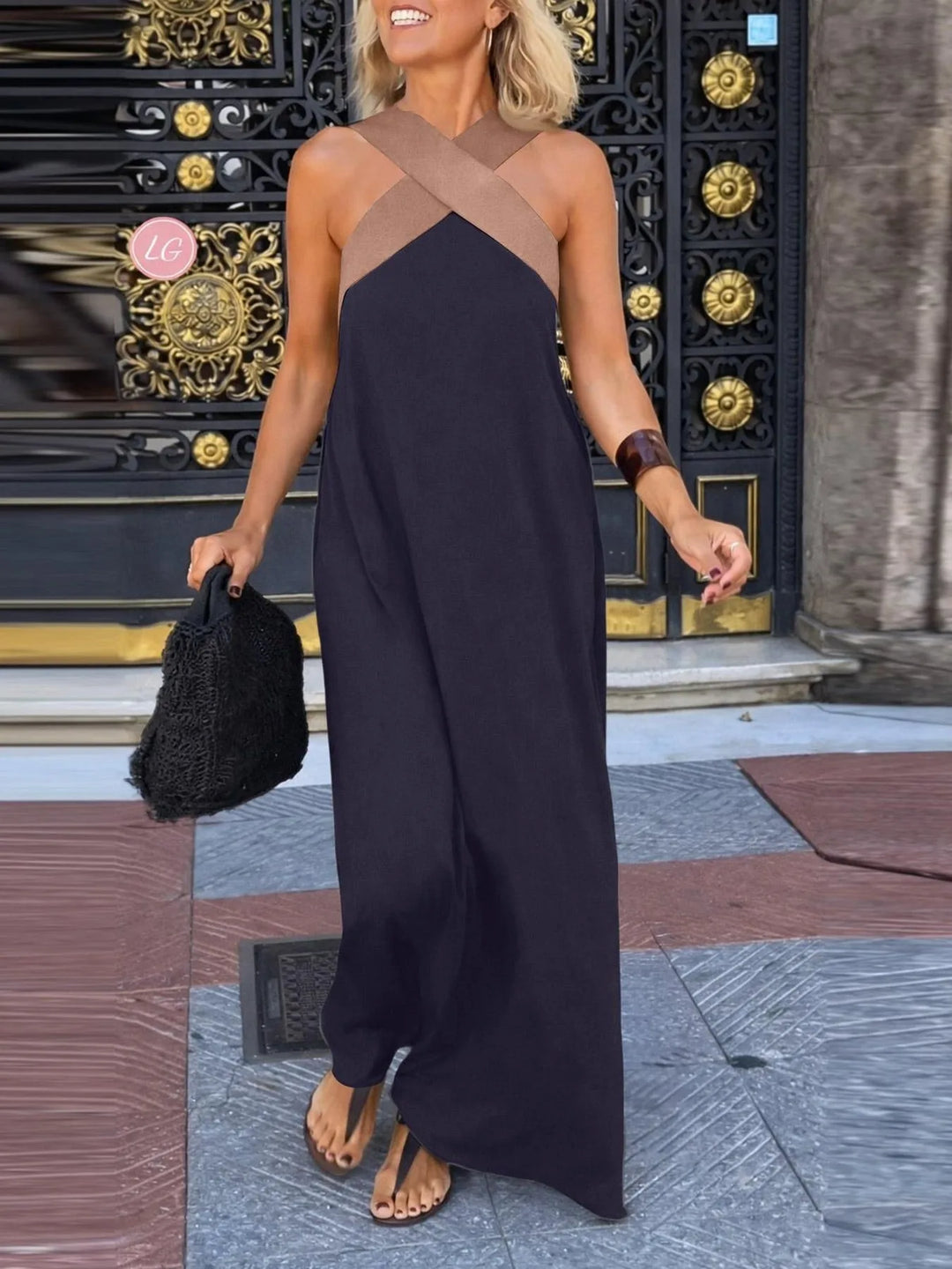 Zoe | Chic Cross-Strap Backless Halter Neck Dress