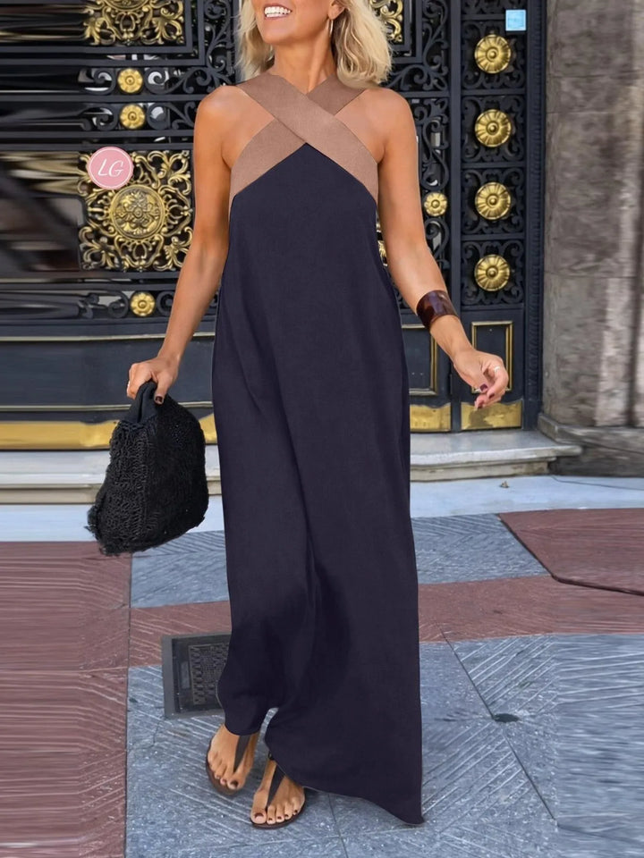 Zoe | Chic Cross-Strap Backless Halter Neck Dress