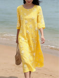 Nova | Effortless Embroidered Yellow Dress