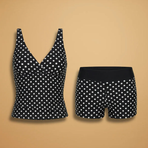 Mia | Stylish Women's Deep V-Neck Tankini Set with Shorts