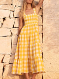 Chloe | Elegant Tiered Sleeveless Yellow Dress