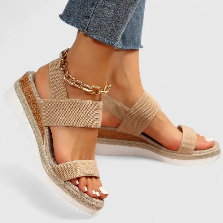 Coralie | Stylish Platform Sandals with Espadrille Wedge