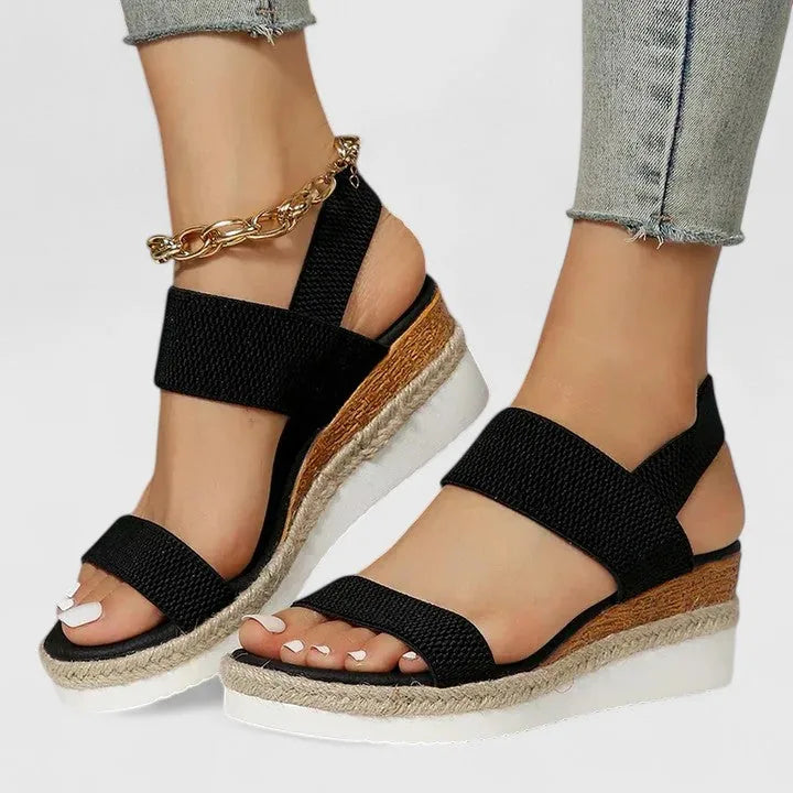 Coralie | Stylish Platform Sandals with Espadrille Wedge