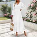 Rachel | Elegant Lace V-Neck Long Sleeve Maxi Dress