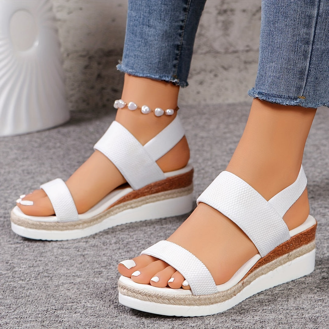 Violet | Stylish Cross Strap White Platform Sandals