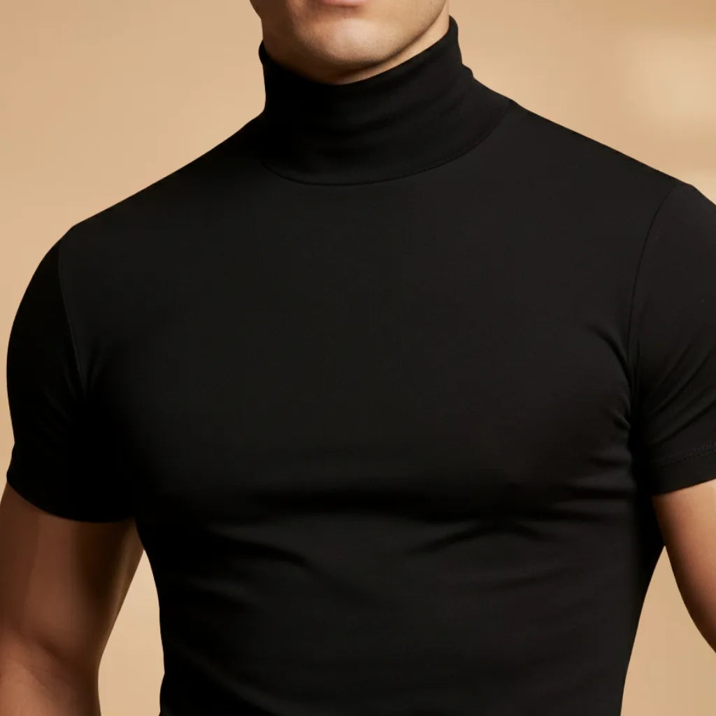 Orion | Fitted Roll Neck T-Shirt with Stretch