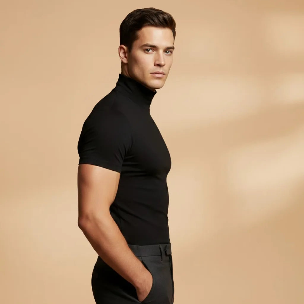 Orion | Fitted Roll Neck T-Shirt with Stretch