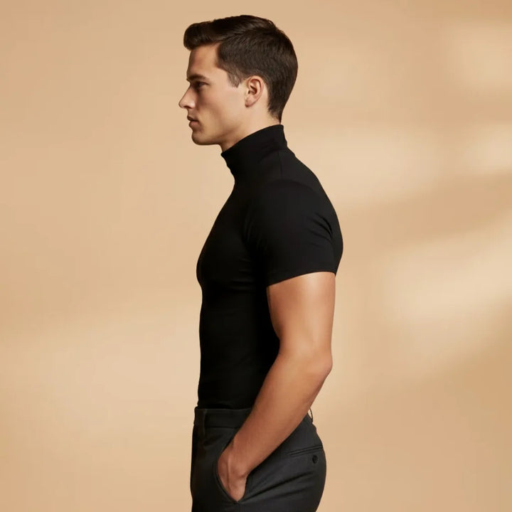 Orion | Fitted Roll Neck T-Shirt with Stretch
