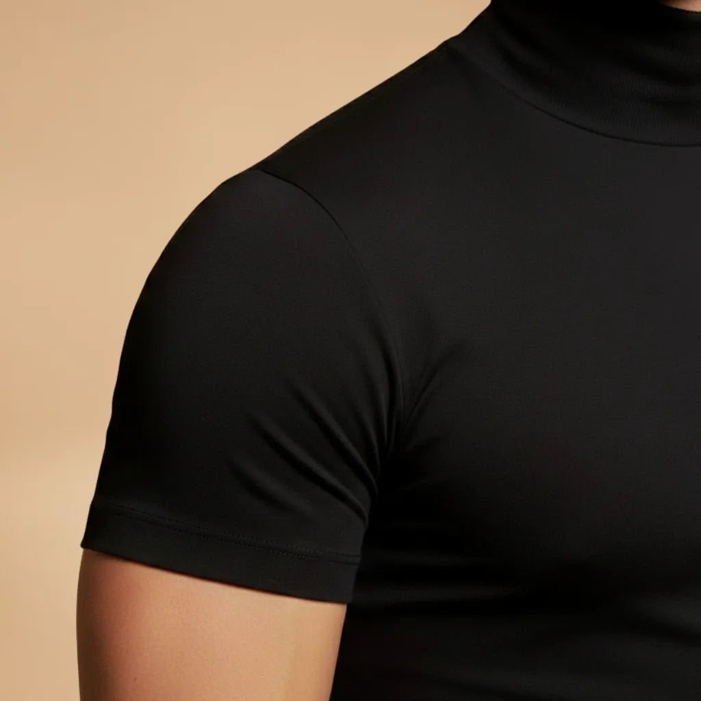 Orion | Fitted Roll Neck T-Shirt with Stretch