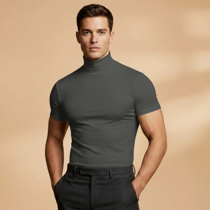 Orion | Fitted Roll Neck T-Shirt with Stretch