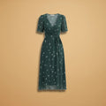 Lily | Floral Midi Wrap Dress with V-Neck and Tie Waist