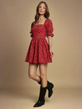 Grace | Floral Mini Dress with Puffy Sleeves