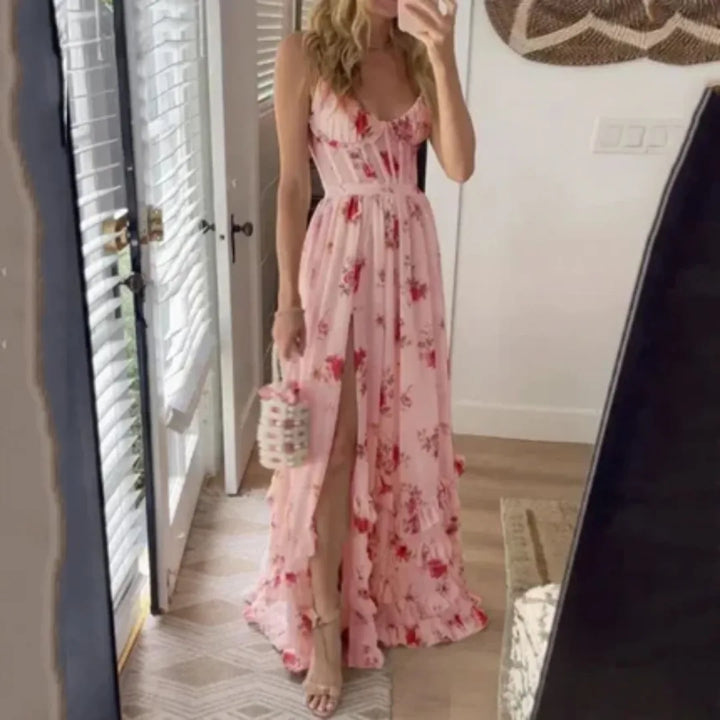 Cordelia | Elegant Floral Ruffle Tiered Maxi Dress