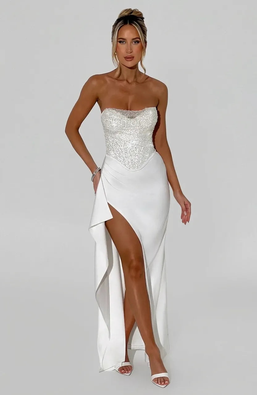 Grace | Strapless Sweetheart Corset Evening Gown Maxi Dress