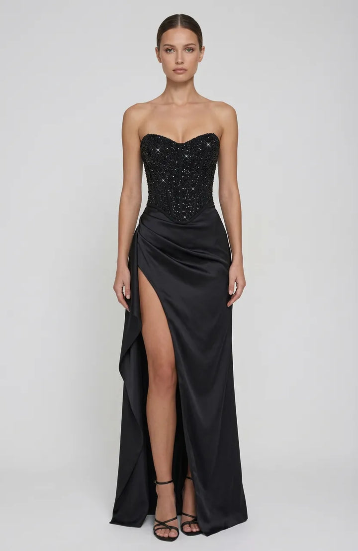 Grace | Strapless Sweetheart Corset Evening Gown Maxi Dress