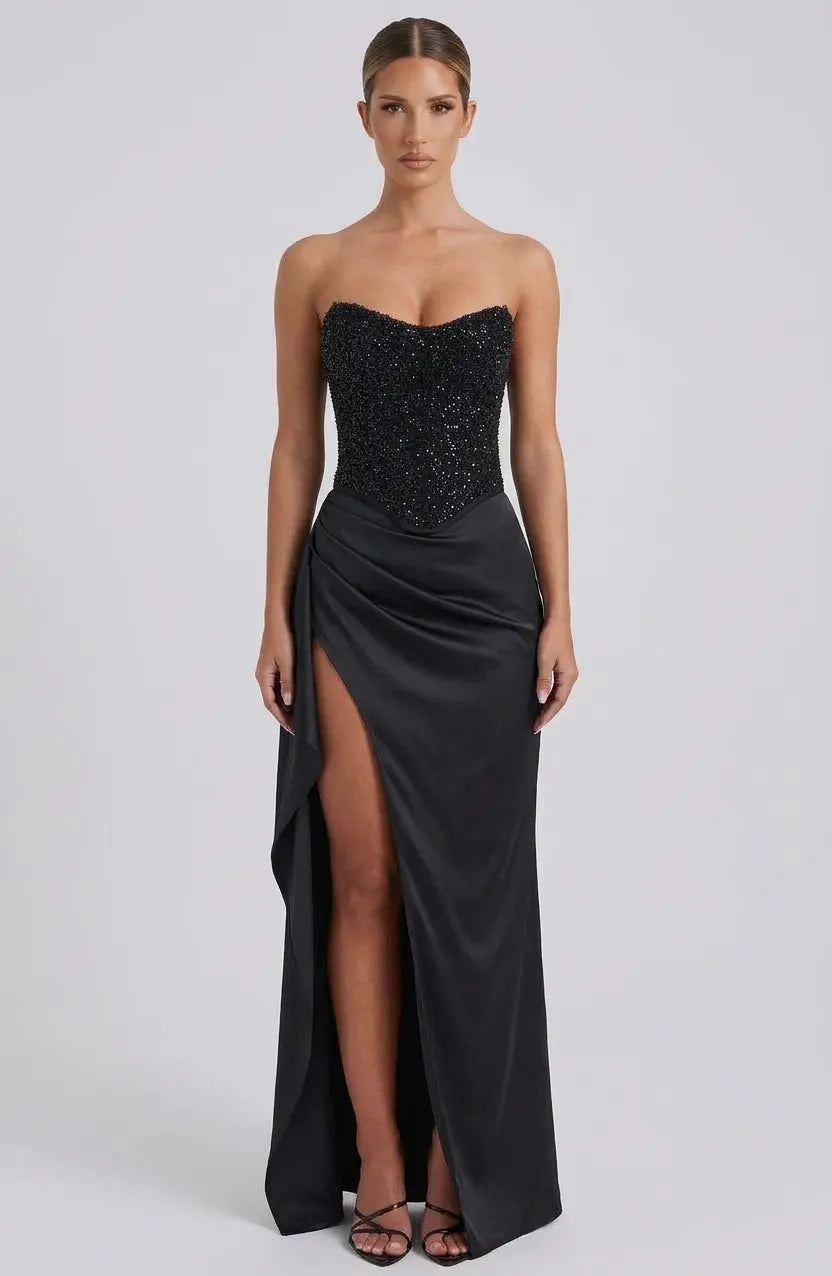 Grace | Strapless Sweetheart Corset Evening Gown Maxi Dress