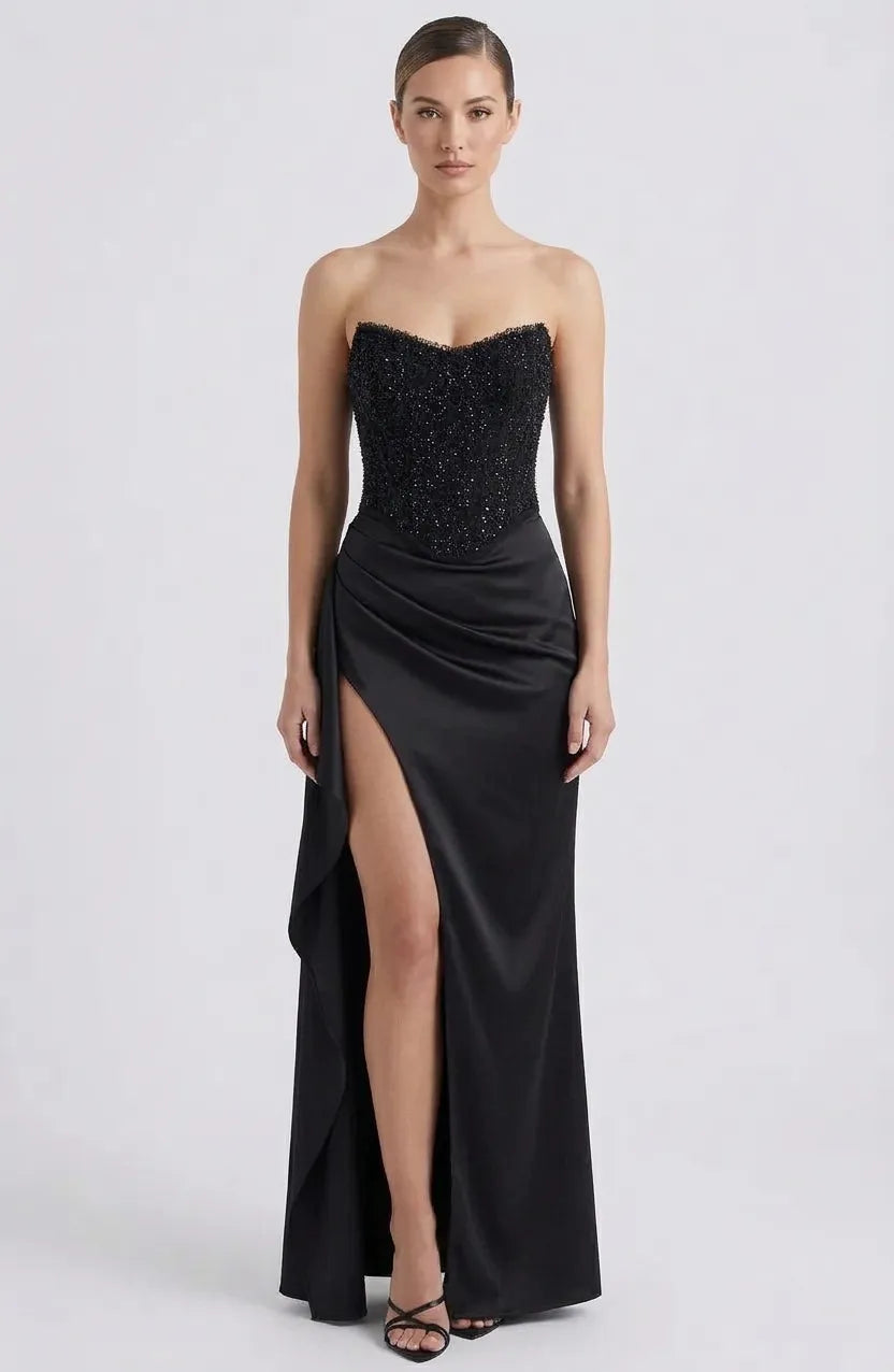 Grace | Strapless Sweetheart Corset Evening Gown Maxi Dress