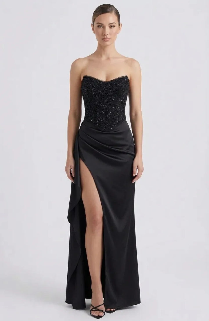 Grace | Strapless Sweetheart Corset Evening Gown Maxi Dress