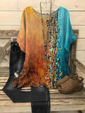 Sienna | Women's Colour Block Half Sleeve Splicing Blouse