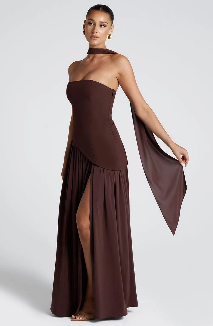 Vivienne | Halter Neck Strapless Maxi Dress