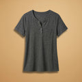 Nadia | Stylish Henley T-Shirt with Button Detail