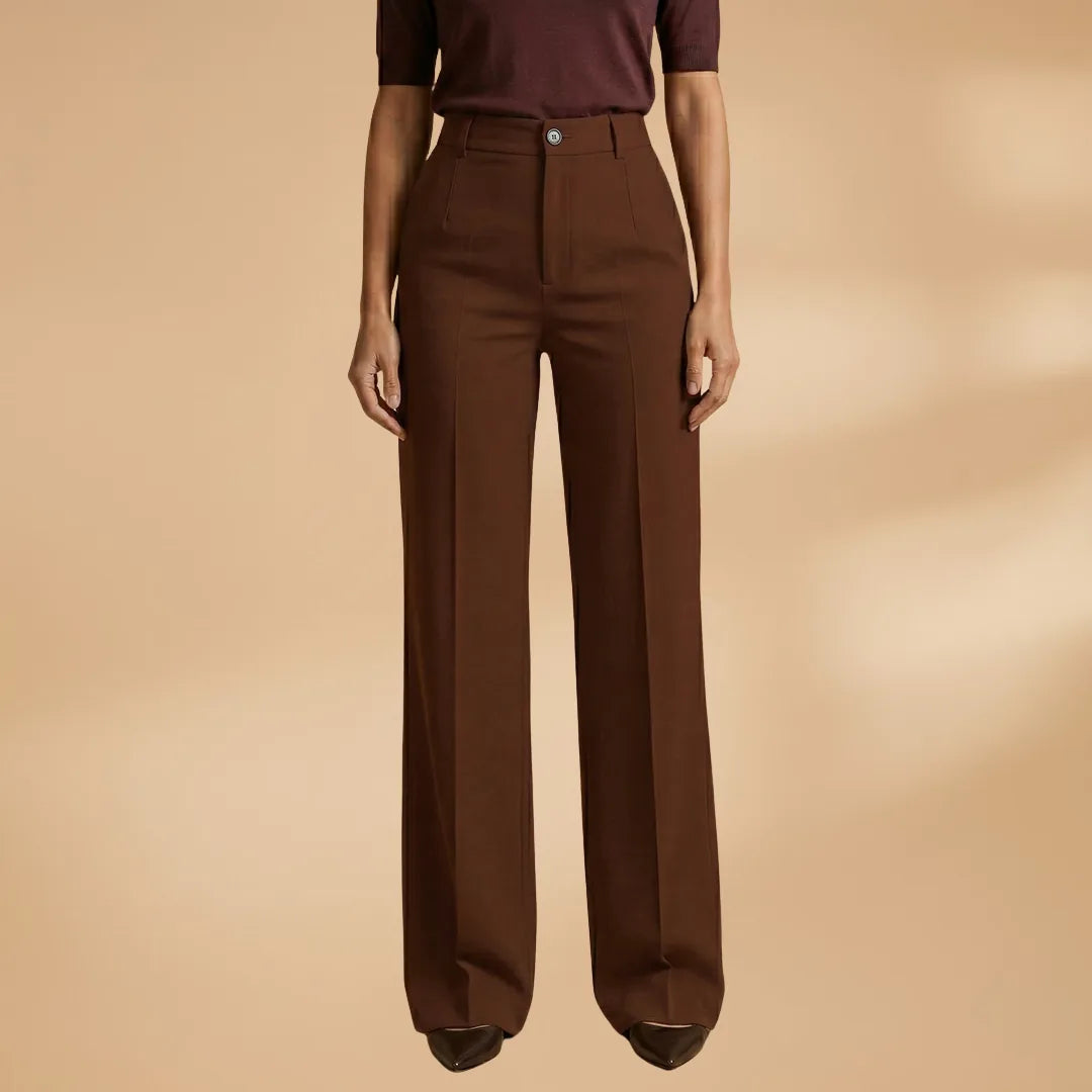 Elena | Elegant High Waist Tailored Trousers