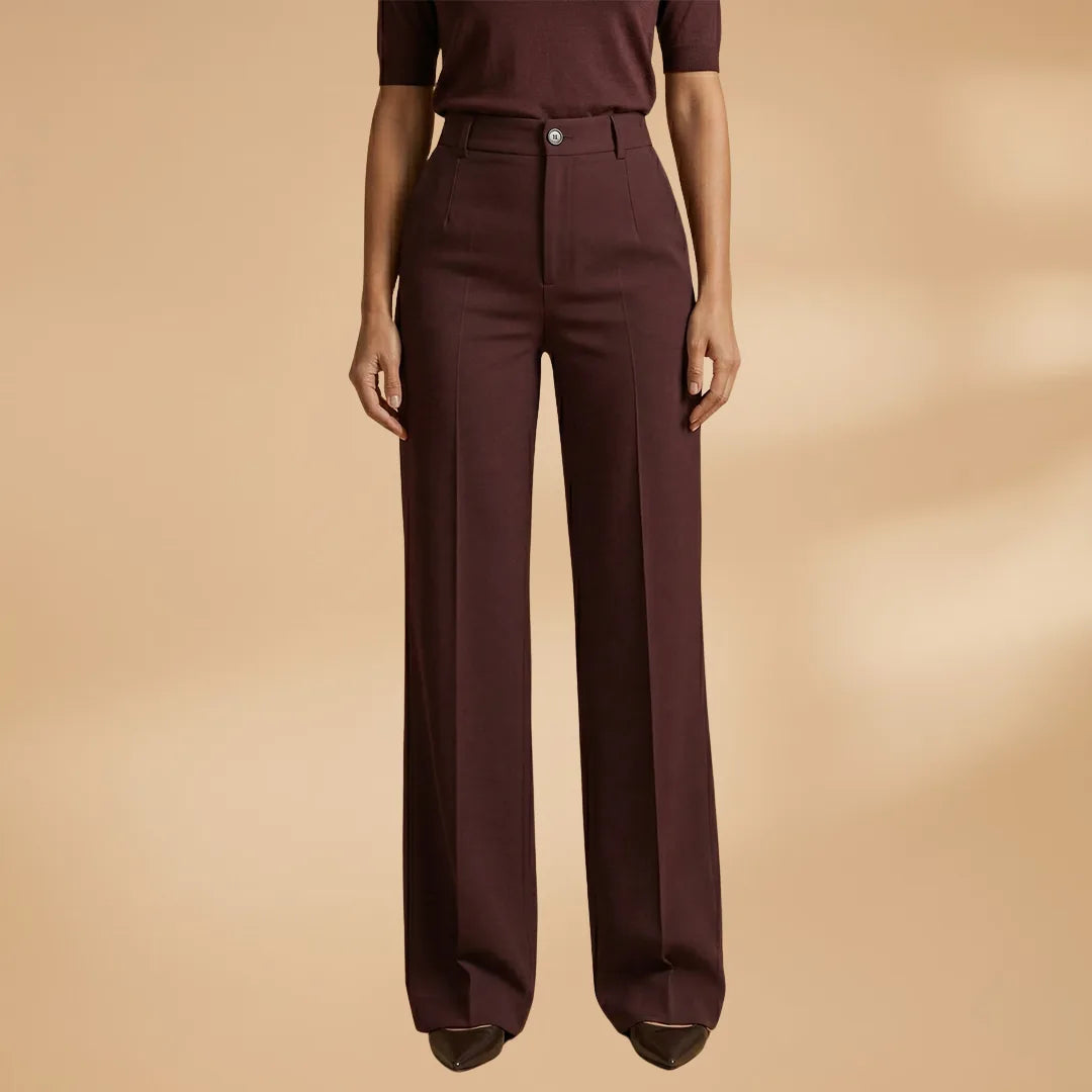 Elena | Elegant High Waist Tailored Trousers
